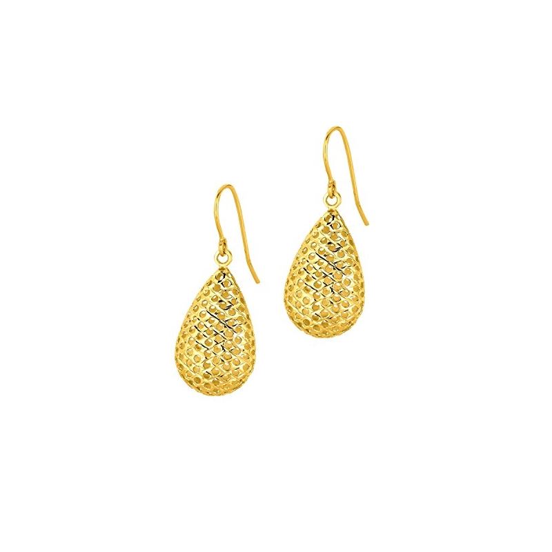 14K Yellow Gold Ladies Drop Earrings ER1 69096 1