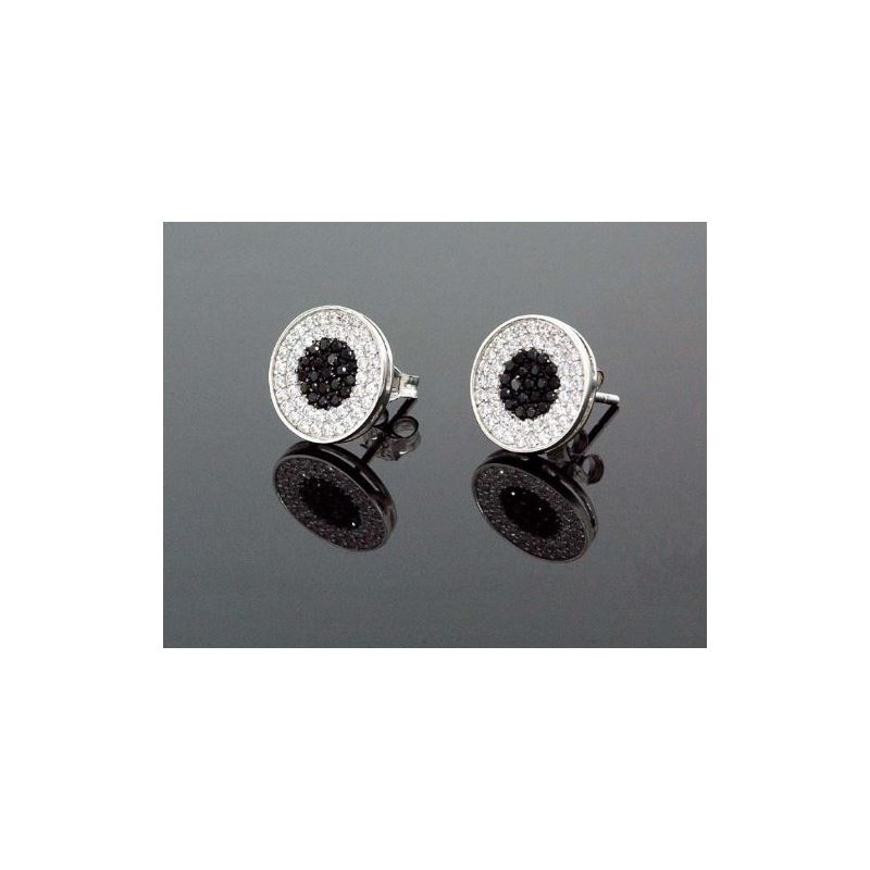 .925 Sterling Silver Unisex Earrings Fan 58555 1