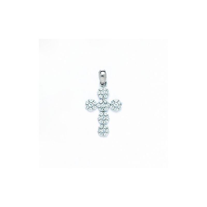 14K Gold Cross Pendant CZ PW51 63518 1