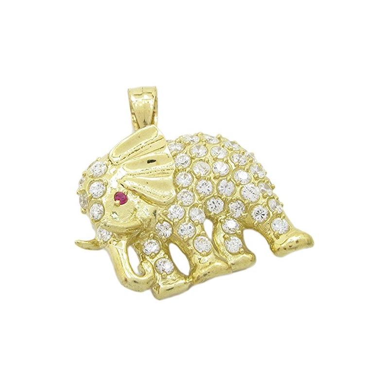 Womens 10k Yellow gold White and red gem 88396 1