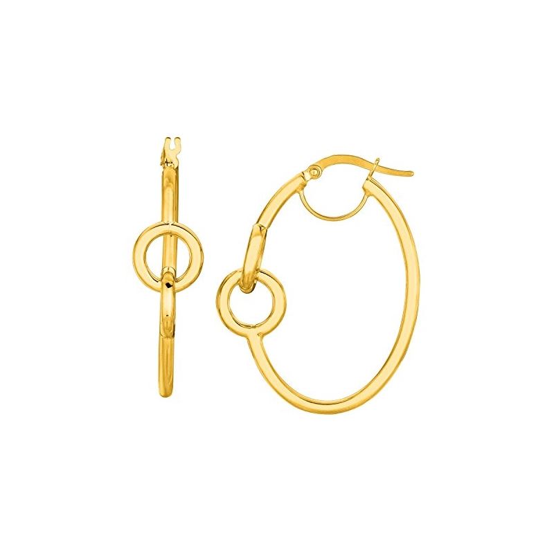 14K Yellow Gold Ladies Hoop Earrings ER1 69151 1