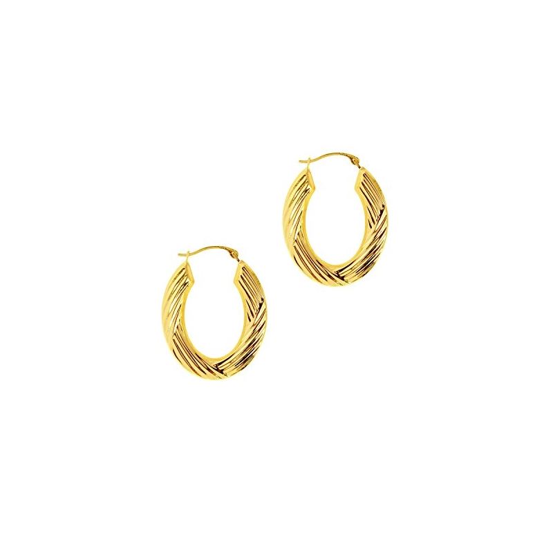 14K Yellow Gold Ladies Hoop Earrings S91 69207 1