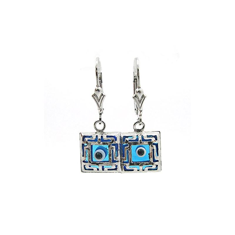 925 Sterling Silver evil eye dangle earr 70900 1